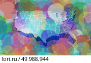 United States people gathered together in America with abstract diverse faces as an immigrant or immigration concept and social democracy sympol with 3D illustration elements. Стоковое фото, агентство Ingram Publishing / Фотобанк Лори