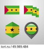 Sao Tome and Principe flag design set vector. Стоковая иллюстрация, агентство Ingram Publishing / Фотобанк Лори