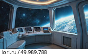 AI Generative Interior Galactic Spacescape, Dark Nebula, view from window of spaceship. Стоковое AI-видео, аниматор Spirit River / Фотобанк Лори