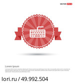 Keyboard Icon - Red Ribbon banner. Стоковая иллюстрация, агентство Ingram Publishing / Фотобанк Лори