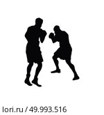 Boxing silhouette. Black on White. Vector illustration. Стоковое фото, агентство Ingram Publishing / Фотобанк Лори