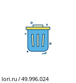 Dustbin icon design vector . Стоковая иллюстрация, агентство Ingram Publishing / Фотобанк Лори