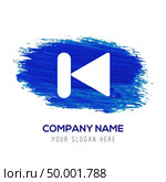 Previous media player icon - Blue watercolor background. Стоковая иллюстрация, агентство Ingram Publishing / Фотобанк Лори