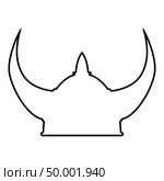 Viking helmet icon black color vector illustration flat style simple image outline. Стоковая иллюстрация, агентство Ingram Publishing / Фотобанк Лори