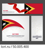 Happy East Timor independence day Banner and Background Set. Стоковая иллюстрация, агентство Ingram Publishing / Фотобанк Лори