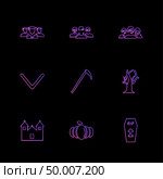 axe, tree , grave , halloween , rip , graveyard , horror , pumpkin , grave , cross , bat , scary , scare , candy , rip , horror , night , spider , icon, vector, design,  flat,  collection, style, creative,  icons. Стоковая иллюстрация, агентство Ingram Publishing / Фотобанк Лори