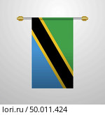 Tanzania hanging Flag. Стоковая иллюстрация, агентство Ingram Publishing / Фотобанк Лори