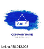 Sale tag icon - Blue watercolor background. Стоковая иллюстрация, агентство Ingram Publishing / Фотобанк Лори