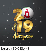 2019 Happy New Year Ingushetia Flag Typography. Abstract Celebration background. Стоковая иллюстрация, агентство Ingram Publishing / Фотобанк Лори