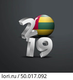 2019 Grey Typography with Togo Flag. Happy New Year Lettering. Стоковая иллюстрация, агентство Ingram Publishing / Фотобанк Лори