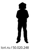 Beekeeper in protective outfit clothing with hat with grid of bee stings collects honey Beekeeper beemaster apiarist in apiary View front icon black color vector illustration flat style simple image. Стоковая иллюстрация, агентство Ingram Publishing / Фотобанк Лори
