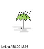 Flat Raining and Umbrella Icon. Vector. Стоковая иллюстрация, агентство Ingram Publishing / Фотобанк Лори