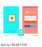 Company Locker  Splash Screen and Login Page design with Logo template. Mobile Online Business Template. Стоковая иллюстрация, агентство Ingram Publishing / Фотобанк Лори