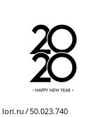 Happy New Year 2020 Text Design. Стоковая иллюстрация, иллюстратор Максим Гребешков / Фотобанк Лори