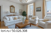 Elegant living room interior design showcasing classic furniture. Стоковое AI-видео, аниматор Юрий Поздников / Фотобанк Лори