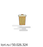 Flat Dustbin Icon. Vector. Стоковая иллюстрация, агентство Ingram Publishing / Фотобанк Лори