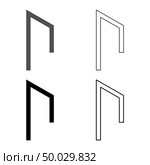 Rune Uruz Urus aurochs power icon set grey black color vector illustration outline flat style simple image. Стоковая иллюстрация, агентство Ingram Publishing / Фотобанк Лори