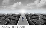 Business success idea concept as a financial pathway to succeed with 3D illustration elements. Стоковое фото, агентство Ingram Publishing / Фотобанк Лори