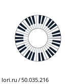 Piano circle keyboard icon. Flat color design. Vector illustration. Стоковое фото, агентство Ingram Publishing / Фотобанк Лори