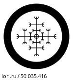 Helm of awe aegishjalmur or egishjalmur galdrastav icon black color vector in circle round illustration flat style simple image. Helm of awe aegishjalmur or egishjalmur galdrastav icon black color vector in circle round illustration flat style image. Стоковая иллюстрация, агентство Ingram Publishing / Фотобанк Лори