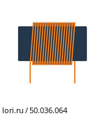 Inductor coil icon. Flat color design. Vector illustration. Стоковая иллюстрация, агентство Ingram Publishing / Фотобанк Лори