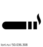 Cigar with smoke Luxury Havana cigar Smoking cigar concept icon black color vector illustration flat style simple image. Стоковая иллюстрация, агентство Ingram Publishing / Фотобанк Лори