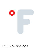 Fahrenheit degree icon. Flat color design. Vector illustration. Стоковая иллюстрация, агентство Ingram Publishing / Фотобанк Лори