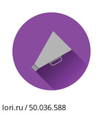 Director megaphone icon on gray background, round shadow. Vector illustration. Стоковая иллюстрация, агентство Ingram Publishing / Фотобанк Лори