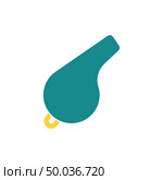 Whistle icon. Flat color design. Vector illustration. Стоковая иллюстрация, агентство Ingram Publishing / Фотобанк Лори