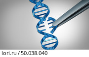 CRISPR gene edit concept and genetic engineering with therapy on a DNA strand as a 3D illustration. Стоковое фото, агентство Ingram Publishing / Фотобанк Лори