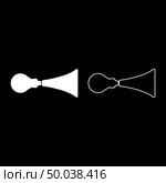 Car horn Klaxon vintage style Car single tube air horn Hooter Car whistle Siren Buzzer icon set white color vector illustration flat style simple image. Стоковая иллюстрация, агентство Ingram Publishing / Фотобанк Лори