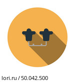 American football  tackling sled icon. Flat color design. Vector illustration. Стоковая иллюстрация, агентство Ingram Publishing / Фотобанк Лори