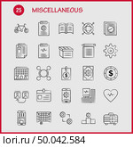 Miscellaneous Hand Drawn Icons Set For Infographics, Mobile UX/UI Kit And Print Design. Include: Cog, Gear, Settings, Setting, Coin, Dollar, Money, Bag, Icon Set - Vector. Стоковая иллюстрация, агентство Ingram Publishing / Фотобанк Лори