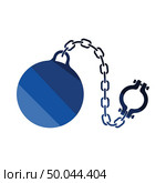 Fetter with ball icon. Flat color design. Vector illustration. Стоковое фото, агентство Ingram Publishing / Фотобанк Лори