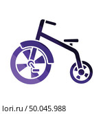 Baby trike icon. Flat color design. Vector illustration. Стоковая иллюстрация, агентство Ingram Publishing / Фотобанк Лори