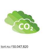 CO 2 cloud icon. Flat color design. Vector illustration. Стоковая иллюстрация, агентство Ingram Publishing / Фотобанк Лори