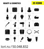 Beauty And Cosmetics Solid Glyph Icon for Web, Print and Mobile UX/UI Kit. Such as: Jewel, Necklace, Present, Lips, Cosmetic, Mouth, Beauty, Clothes, Pictogram Pack. - Vector. Стоковая иллюстрация, агентство Ingram Publishing / Фотобанк Лори