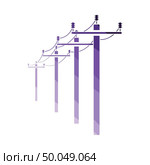 High voltage line icon. Flat color design. Vector illustration. Стоковая иллюстрация, агентство Ingram Publishing / Фотобанк Лори