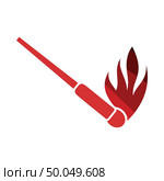 Burning matchstik icon. Flat color design. Vector illustration. Стоковая иллюстрация, агентство Ingram Publishing / Фотобанк Лори