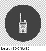 Portable radio icon. Subtract stencil design on tranparency grid. Vector illustration. Стоковая иллюстрация, агентство Ingram Publishing / Фотобанк Лори