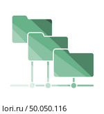 Folder Network Icon. Flat Color Ladder Design. Vector Illustration. Стоковая иллюстрация, агентство Ingram Publishing / Фотобанк Лори