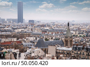 Paris. View of the Latin Quarter and Montparnasse, with Notre Dame. View of the Latin Quarter and Montparnasse. Стоковое фото, агентство Ingram Publishing / Фотобанк Лори