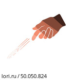 Hand throwing gamble chips icon. Flat color design. Vector illustration. Стоковая иллюстрация, агентство Ingram Publishing / Фотобанк Лори