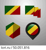 Republic of the Congo flag design set vector. Стоковая иллюстрация, агентство Ingram Publishing / Фотобанк Лори