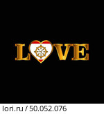 Golden Love typography Sikkim flag design vector. Стоковая иллюстрация, агентство Ingram Publishing / Фотобанк Лори