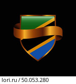 Tanzania flag Golden badge design vector. Стоковая иллюстрация, агентство Ingram Publishing / Фотобанк Лори