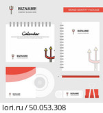 Trident  Logo, Calendar Template, CD Cover, Diary and USB Brand Stationary Package Design Vector Template. Стоковая иллюстрация, агентство Ingram Publishing / Фотобанк Лори