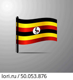 Uganda waving Shiny Flag design vector. Стоковая иллюстрация, агентство Ingram Publishing / Фотобанк Лори
