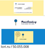 Beautiful Lollypop Logo and business card. vertical Design Vector. Стоковая иллюстрация, агентство Ingram Publishing / Фотобанк Лори