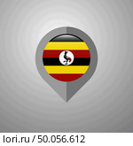 Map Navigation pointer with Uganda flag design vector. Стоковая иллюстрация, агентство Ingram Publishing / Фотобанк Лори